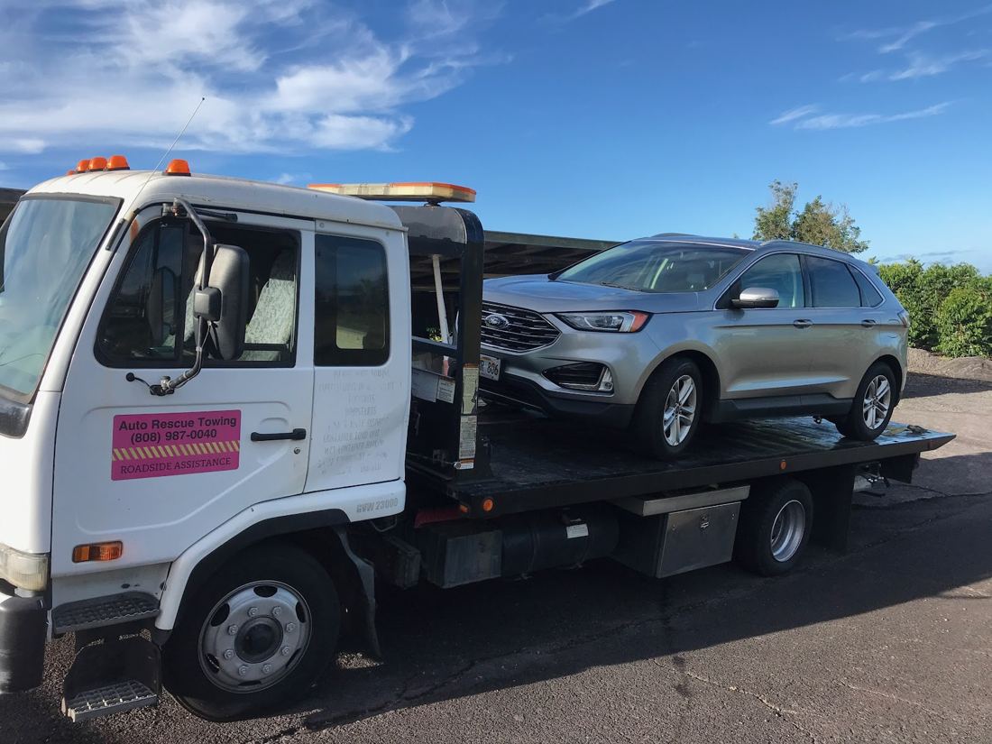 SUV on the flatbed